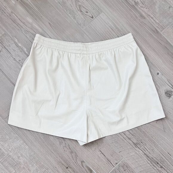 NEW Good American Better Than Leather Shorts Elastic Waist Bone Size 6 3XL - Picture 14 of 16